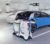 VW Bikin Robot Charger Mobil Listrik yang Bisa Bergerak Sendiri Ke Arah Mobil
