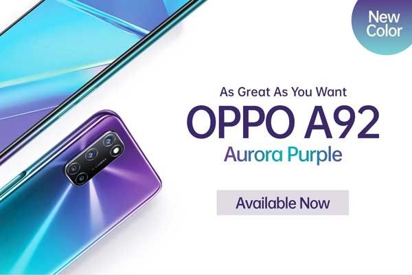 Oppo rilis varian warna baru A92 Aurora Purple | Braintologi.com